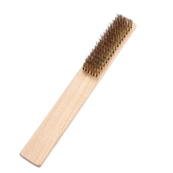 MB007, Scratch Brush, Copper Wire Brush, Hardwood Handle