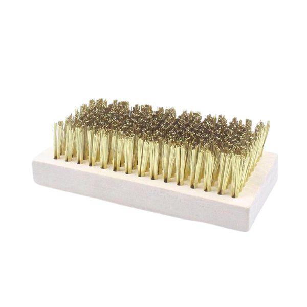 MB003, Scrub Brush, Copper Wire Brush, Rust and Dirt Removal, Solid Hardwood Backing